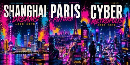Neon Popart City Icons Generator generated by chatgpt-image