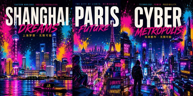 Neon Popart City Icons Generator generated by undefined