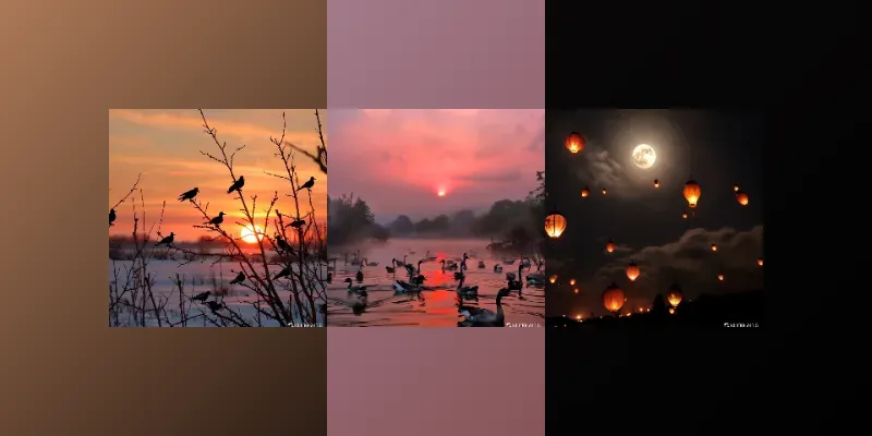Collection Of Calm And Mysterious Scenes generated by undefined
