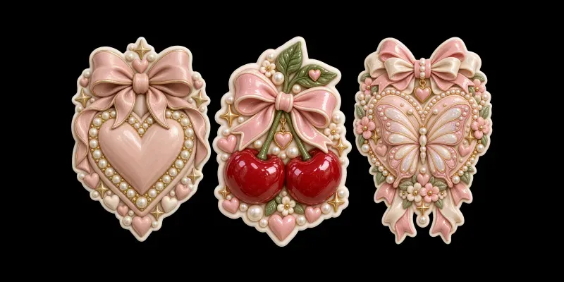 3D Butterfly Heart Clay Stickers generated by undefined