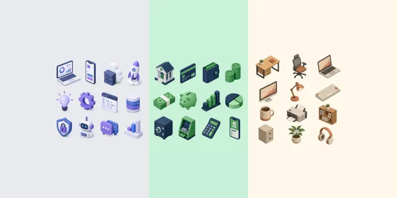 Isometric Icon Sets Any Theme generated by undefined