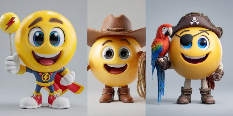 3D Emoji Mascots In Unique Personas generated by undefined