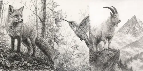 Monochrome Wildlife Pencil Art generated by chatgpt-image