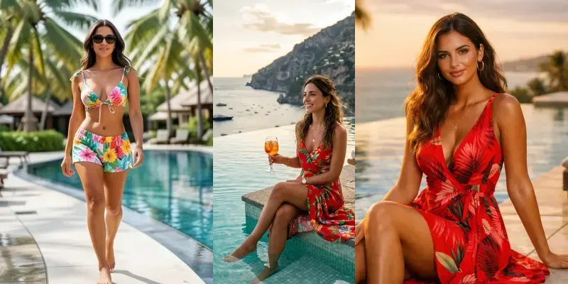Luxury Poolside Influencer Photos generated by undefined