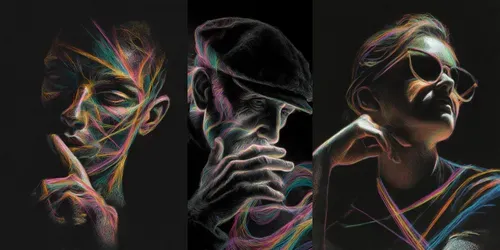Glowing Drawings generated by midjourney