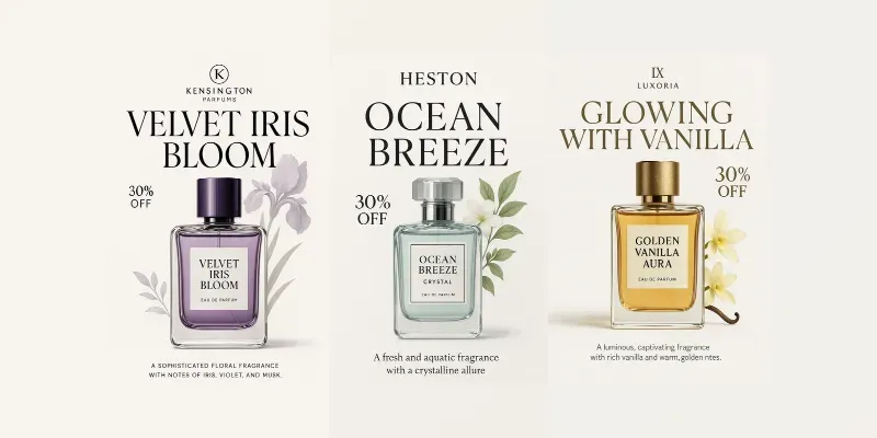 Luxury Perfume Ad Poster Designs generated by undefined
