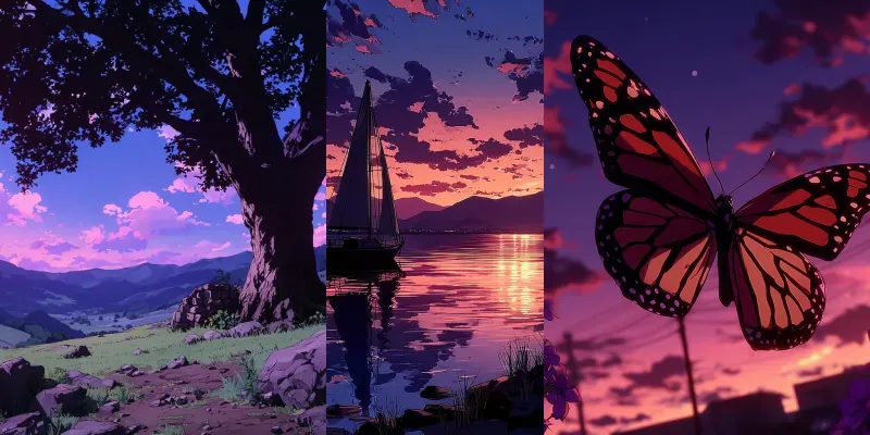 Anime Cel Retro Twilight Glow Art generated by undefined