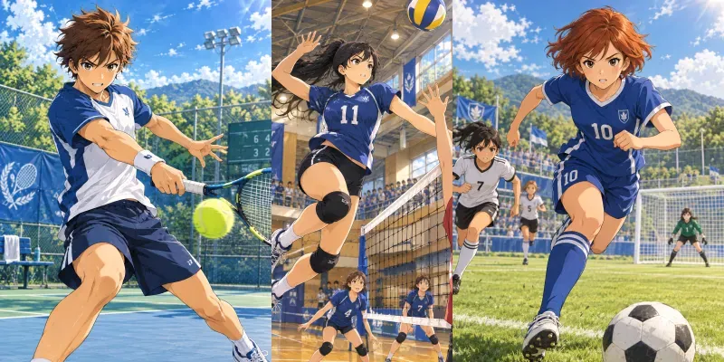 Dynamic Anime Sports Illustrations