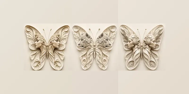 Elegant Butterfly Illusion Art generated by undefined