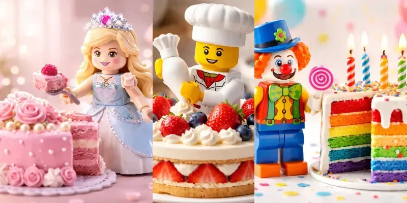 Lego Minifigure Cake Photography generated by undefined