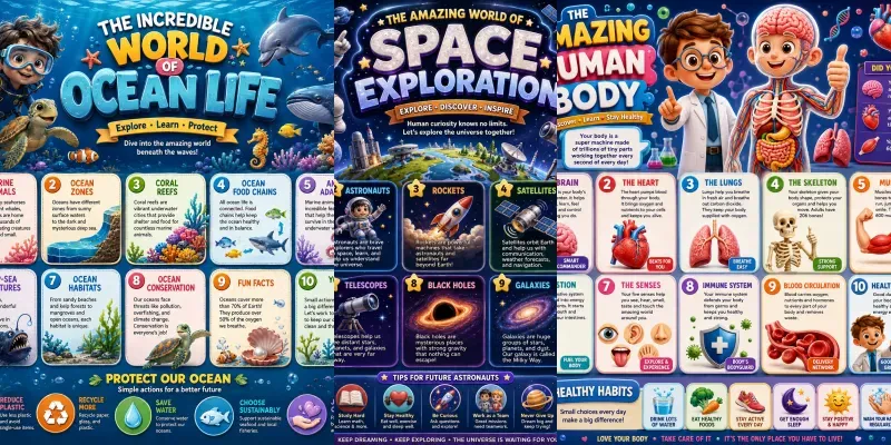 Cute Educational Infographic Posters generated by undefined
