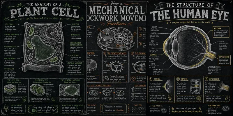 Handdrawn Chalkboard Educational Posters generated by undefined