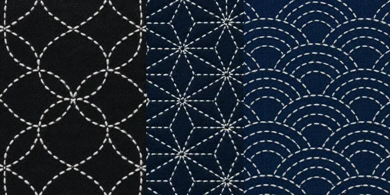Sashiko Stitch Seamless Patterns generated by undefined