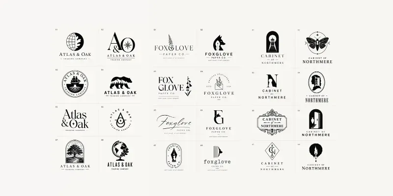 8 Brand Logo Concept Sheets generated by undefined
