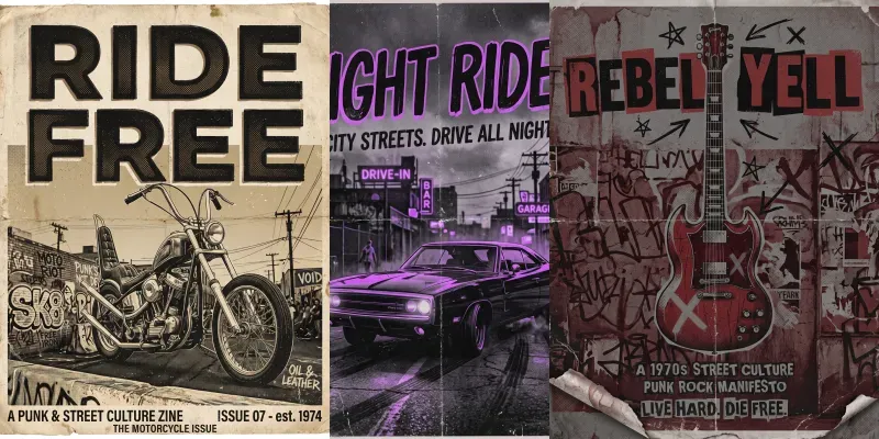 Gritty 70s Retro Street Posters