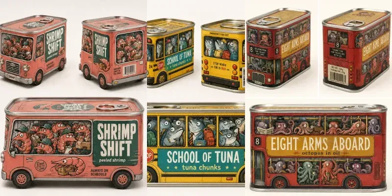 Whimsical Tin Can Vehicle Packagings generated by undefined