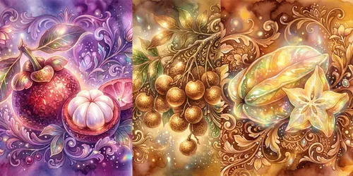 Baroque Crystal Exotic Fruits generated by gemini-image