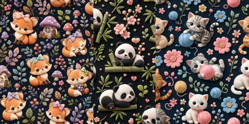 Kawaii Animal Pattern Packs generated by undefined