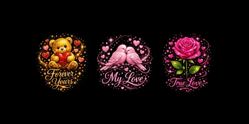 Magical Valentines Glitter Art generated by undefined