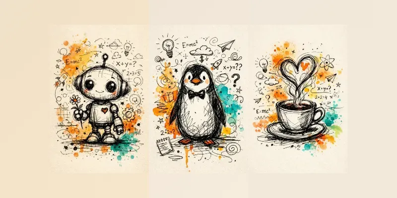 Whimsical Ink Color Scribbles generated by undefined