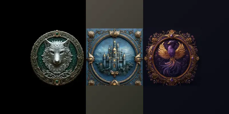Ornate Heraldic Emblems  generated by undefined