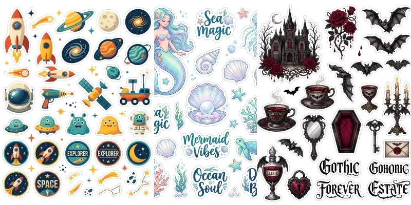 Aesthetic Diecut Sticker Sheet Kits
