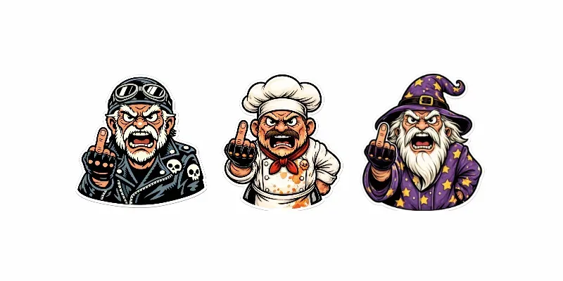 Funny Angry Cartoon Sticker Makers generated by undefined