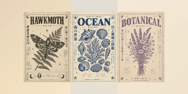 Vintage Botanical Risograph Posters