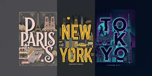 Vertical Travel Posters generated by gemini-image