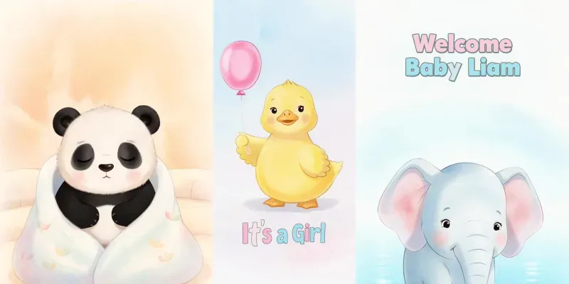 Adorable Baby Announcement Scenes generated by undefined