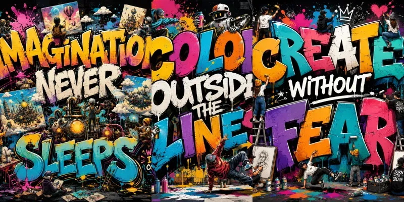 Creative Graffiti Typography Art Designs generated by undefined