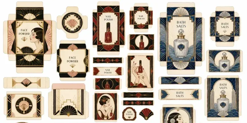 Art Deco Beauty Wrapper Cutouts Sheets generated by undefined