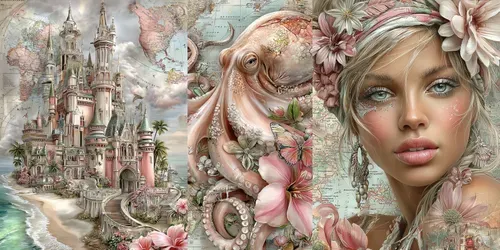 Mother Day Coastal Junk Journals generated by midjourney