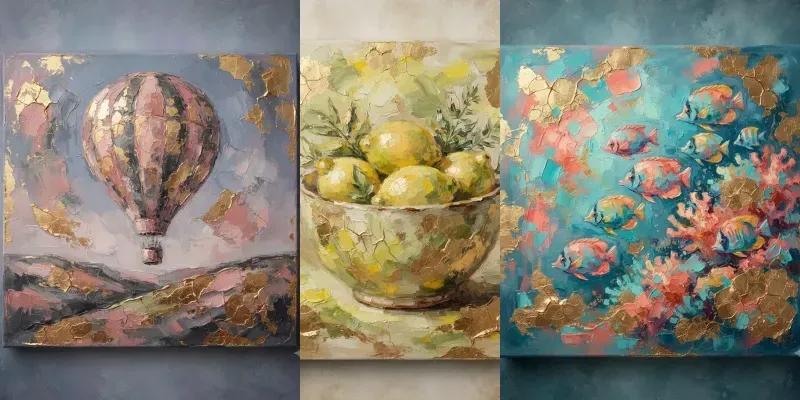Gold Leaf Oil Paintings generated by undefined