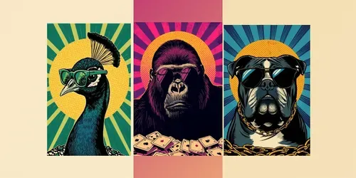 Popart Sunglasses Animal Portraits generated by leonardo