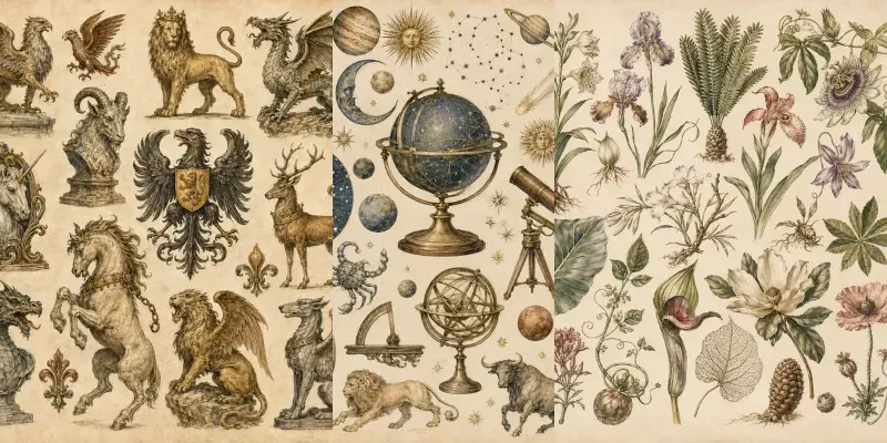 Antique Curiosity Illustration Plates generated by undefined