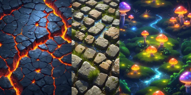 Seamless 2D Fantasy Game Textures generated by undefined