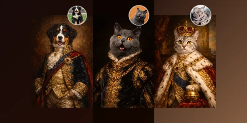 Custom Royal Pet Portrait generated by undefined