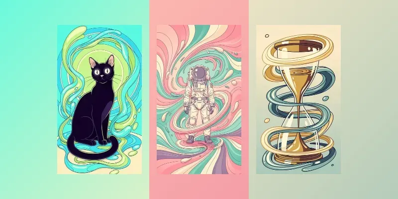 Liquid Psychedelic Line Illustrations generated by undefined