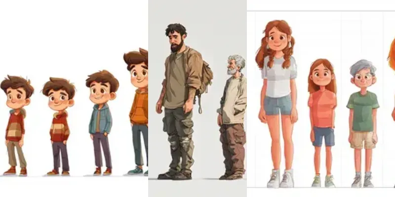 Age Progression Character Design Sheets generated by undefined