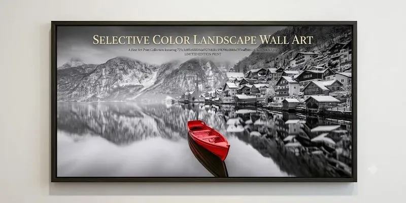 Selective Color Landscape Wall Art generated by undefined
