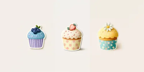 Cute Pastel Cupcake Clip Art generated by midjourney