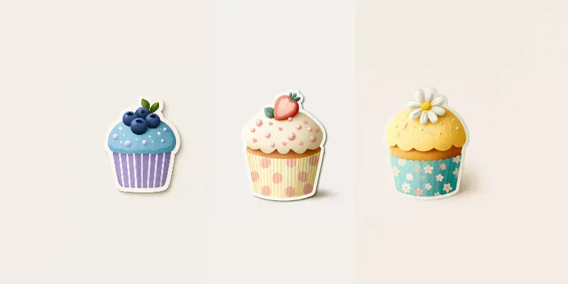 Cute Pastel Cupcake Clip Art generated by undefined