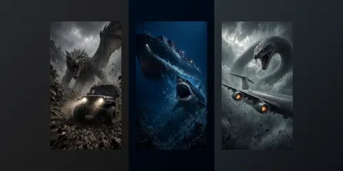 Cinematic Monster Chase Destructions generated by grok-video