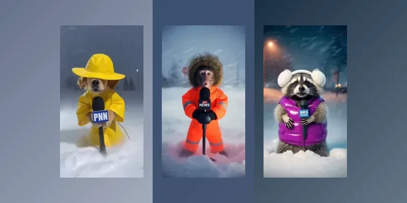 Animal Weather Reporter Meme Videos generated by undefined