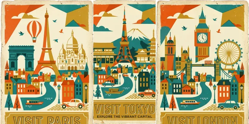 Retro Travel Posters generated by undefined