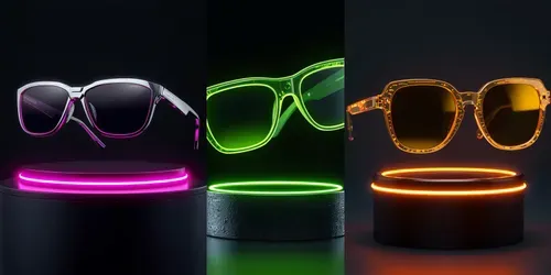 3D Floating Cyberpunk Eyewear generated by leonardo