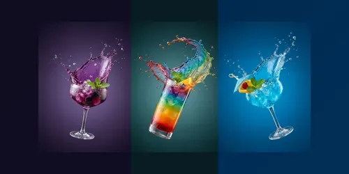 Dynamic Drink Splash Photography generated by gemini-image