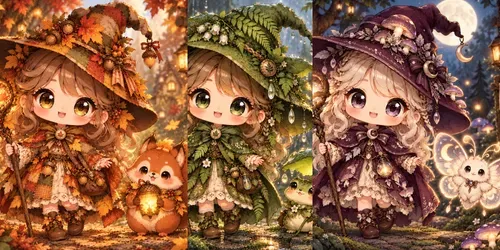 Cozy Chibi Forest Witch Collections generated by chatgpt-image
