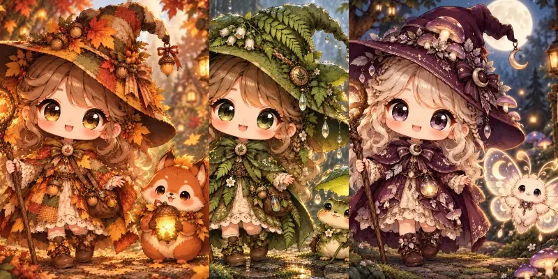 Cozy Chibi Forest Witch Collections
